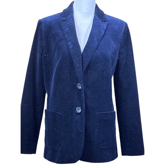 Talbots navy corduroy blazer, preppy, academia, layering, Heritage, timeless - Picture 1 of 7